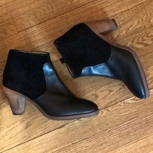 Boden black leather booties